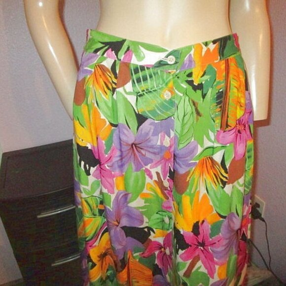 Pendleton HAWAIIAN Maxi Size 10P SKIRT Tropical POCKETS Lightweight BUTTON UP - Picture 2 of 11